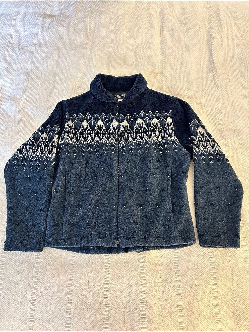 Black Diamond Fair Isle Cardigan in Blue